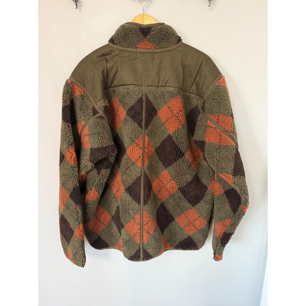 NWT RRL Ralph Lauren Argyle Pile Fleece Liner Jacket Mens XXL Olive 620637 - Picture 2 of 9